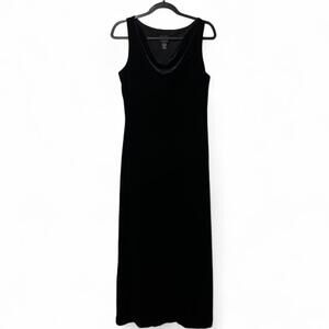 Vintage Black Velvet Long Dress